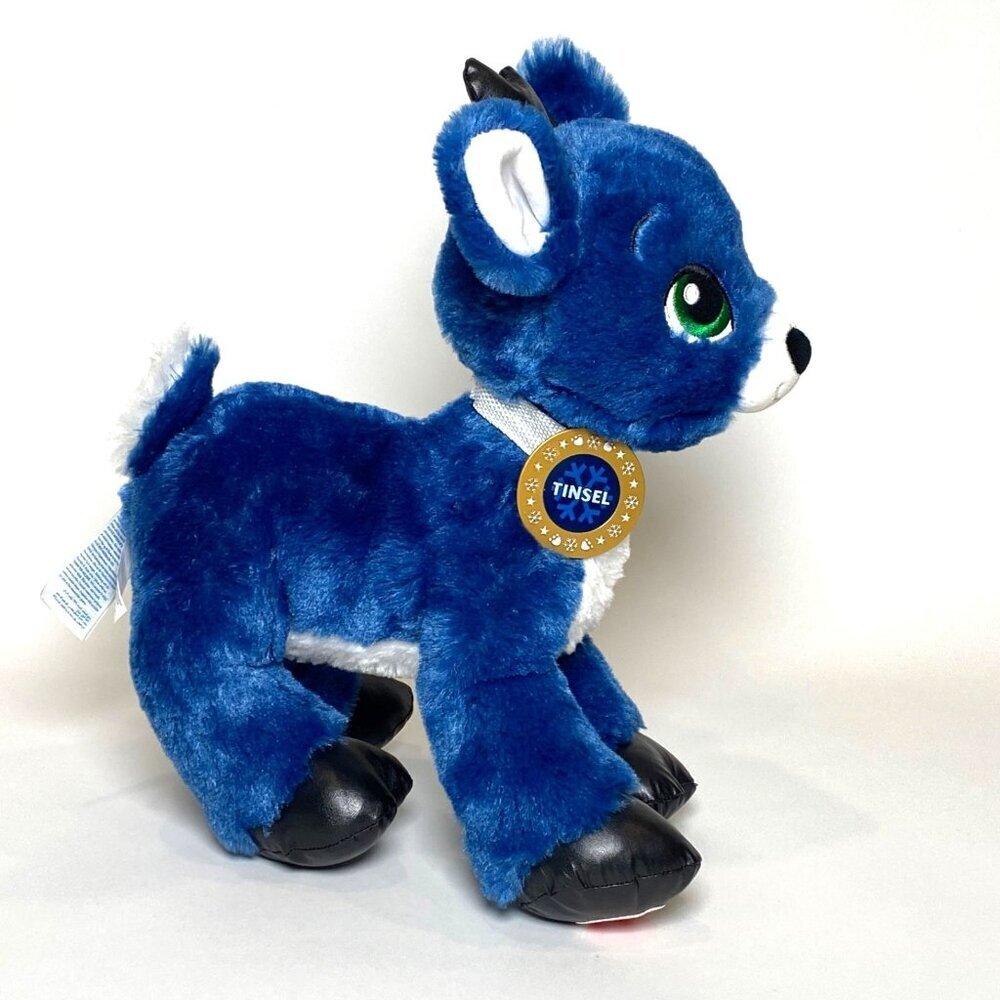 Build a Bear Workshop Tinsel Reindeer Plush Stuffed Animal Toy Blue No Cape